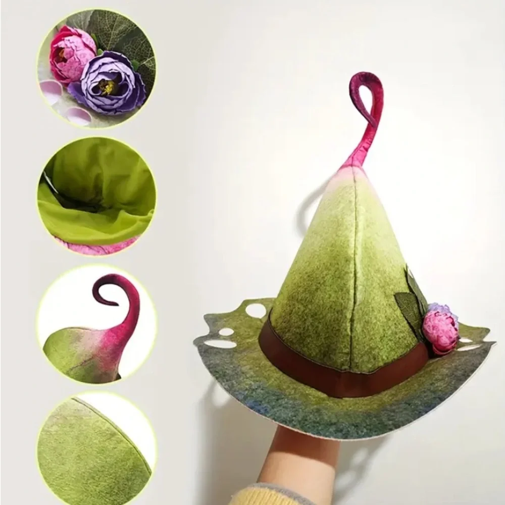 Halloween Party Cosplay Felt Mushroom Fairy Hat Whimsical Fantasy Festival Trend